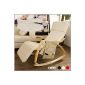 SoBuy New rocking chair (adjustable foot part), Relax chair, reclining chair with bag, FST16-W (beige)