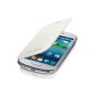 Practical and chic FLIP COVER Protective Case for Samsung Galaxy S3 Mini i8190 in white / white / white from EK-Mobile (Electronics)