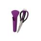 Mastrad F24105 Multi-Purpose Kitchen Scissors with Magnetic Base, Aubergine / Black (Kitchen)