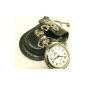 Belt pocket in black leather case with high-quality ETA movement (clock)