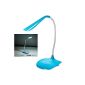 Mudder® Touch Lamp LED Light Desk Table Reading Lamp / touch sensor 3-level adjustable brightness light Book Rechargeable lithium with USB recording compact fluorescent load 1.5 W LED Light Flexible Neck (Blue) (Kitchen)