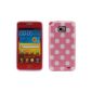 Shenit TPU Silicone Case Polka for Samsung Galaxy S2 i9100 Case Protector Cover Case White / Pink (Wireless Phone Accessory)