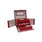 Jewelry box with various storage options 26.5 x 19 x 17.5 cm (W / L / H) with lock in 5 colors (red) (household goods)
