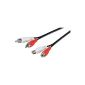 Wentronic Audio / Video cable (2x RCA plug to 2x RCA coupling) 5m (option)