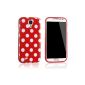tinxi® TPU Silicone Case for Samsung Galaxy S4 i9500 back cover Cover Silicon Case red with white dots (Electronics)
