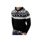 Reslad Men chunky knit sweater Norwegian Winter Hoodie RS-3013 (Textiles)