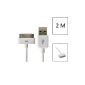 xubix USB Data Cable for iPad 1/2/3 iPhone 3G / 3GS 4 / 4S iPod Classic Touch Nano 1G 2G 3G Mini Photo - 2.0 meters - white (accessory)