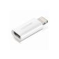 deleyCON -Apple MFI certified- micro USB to Lightning adapter - sync and charge function - white - microUSB jack to 8-pin Lightning connector (Electronics)