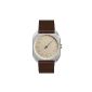 Slow Mo 08 - Swiss unisex Einzeigerarmbanduhr analog 24 hour indication leather silver / dark brown (clock)