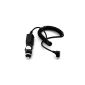 Car 12-24V Micro USB charging cable with a 90 degree angle black classical spiral 80cm for Sony Xperia L / C2105 / C2104 (Electronics)