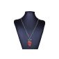 Qiyun Retro Antique Silver Rhinestone Owl Pendant Long Chain Of Bird Necklace Sweater Red (Jewelry)