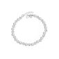 findout Matt & Smooth Beads 925 Sterling Silver Plated Women's Tennis Bracelet Bangle.  6mm / 8mm (F002) (6mm) (household goods)