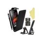 BAAS® Case Sony Xperia S Black Leather Case Cover + valve with Screen Protector + Stylus For Capacitive Touch Screen (Electronics)
