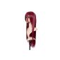 Prettyland C918 - 80cm long red wig stiff - resistant to high temperature wash