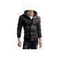 Grin & Bear Schrägzip jacket big hood hoodie sweatshirt hoodie, GEC408 (Textiles)