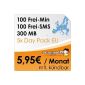 DeutschlandSIM SMART 100 EU [SIM and Micro-SIM] monthly cancellable (300MB data-Flat, 100 free minutes, 100 free SMS, 5x Data Day Pack EU, 5,95 euro / month, 15ct consequence minute price) O2 network (Accessories )