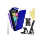 BAAS® Nokia Lumia 530 - Case Leather Flip Case Cover + 2X Screen Protector + Stylus For Capacitive Touch Screen (Electronics)