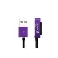 WSKEN LED Status magnetic USB Charging Cable for Sony Xperia Z3, Sony Xperia Z3 Compact, Sony Xperia Z2, Sony Xperia Z1 Smartphone, Sony Xperia Z Ultra XL39h, Sony Xperia Z1 mini, Sony Xperia Z2 mini charging cable adapter connector connection - violet (Wireless Phone Accessory)