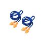 SODIAL (R) 2X earplugs with cord Anti-noise ear plug travel PROTECTION (Miscellaneous)