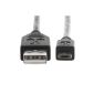 deleyCON micro USB adapter cable 1.8m - microUSB charger cable / data cable - A Male to Micro B plug (Electronics)