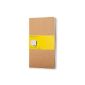 Moleskine Cahier notebooks QP417 Large, Set of 3, cardboard cover, plaid wrapping paper brown (Paperback)