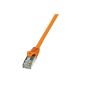 LogiLink EconLine Network Cable Cat6 F / UTP AWG26 0.25m Orange (Accessory)