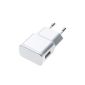 Original Samsung Travel Charger - white color - ETA-U90 - 2 amp power supply + USB Cable - Data Cable (Bulk) (Electronics)