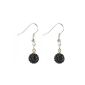 AVAILABLE IN 15 COLOURS - Earrings Style Shamballa Crystal Black 1cm (Jewelry)