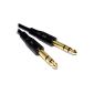 6.35 mm stereo jack plug To Audio Cable plug Gold-plated plugs 5 m (Electronics)
