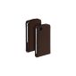 yayago UltraSlim Leather Case for iPhone 4G / 4GS hinged in brown genuine leather (Electronics)