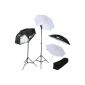 4 photo light umbrellas - 2 tripods for lighting - two white umbrellas - umbrellas 2 silver reflectors - 2 lighting heads - 1 carrying bag (Electronics)