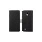 MOONCASE Cover Case Leather Flip Case Wallet Cover Case for Samsung Galaxy S4 i9500 Black (Wireless Phone Accessory)