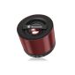 kwmobile | Mini Wireless Bluetooth Speaker with Micro SD card slot, FM radio and microphone in Red (Electronics)