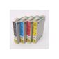 4 x compatible XL cartridges with chip, compatible with Epson T0711 - Black, T0712 - Cyan, T0713 - Magenta, T0714 - Yellow (Office supplies & stationery)