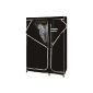 VonHaus Double wardrobe closet large black canvas color format