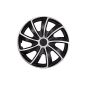 QUAD BICOLOR wheel cover black / silver 15 inch set of 4 (Automotive)