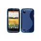 Silicone Case for HTC Desire X - S-style blue - Cover PhoneNatic ​​Cover + Protector (Electronics)