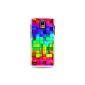 Grüv Case - Trés Chic!  - Design Art Multicolored Abstract Blocks - High Quality Printing on Hard Case White - for Huawei Ascend P1 U9200 (Wireless Phone Accessory)