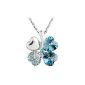 Le Premium clover necklace with Swarovski crystals aquamarine (jewelry)