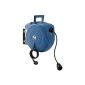AS - Schwabe 12611 automatic cable reel, 15 m, blue, H05VV-F 3G1.5 IP20 indoors, black (tool)