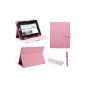 Foxnovo® 3 in 1 Universal PU Protective Flip Cover Case Stylus Pen cloth set for 8 Inch Tablet PC (Pink) (Personal Computers)