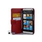 Cadorabo ®!  Premium leather case book style for HTC ONE MINI M4 in red (Electronics)