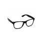 Oramics® Black Retro Wayfarer sunglasses Nerd glasses clearly & black (Textiles)