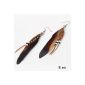 Fashion Lady Bright colorful beads goose feather Dangle Earrings For Women (jewelry)