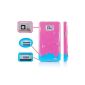 The Bling Bling Cases Samsung Galaxy S2 i9100 Ice Ice Cream Case (Hard Back) Case Case Case (Hot Pink + Blue) (Electronics)