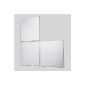 Set of 3 identical square mirrors adhesives Grey