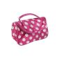 FOONEE Makeup Kit with 2 zips and Peas Pattern, White Dots on Pink Background (Other)