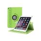 EnGive 360 ​​° Rotating Leather Case iPad 2 Case Air Case Cover Case with Stand Function Auto Sleep / Wake function (iPad Air 2, Green)