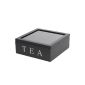 Wooden tea box tea box with 9 compartments and window black (household goods)