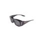 BLACK POLARIZED FIT OVER SUNGLASSES be worn over normal glasses;  ideal for driving, walking, cycling, fishing, etc. UVA / UVB protection.  For men and women (Misc.)